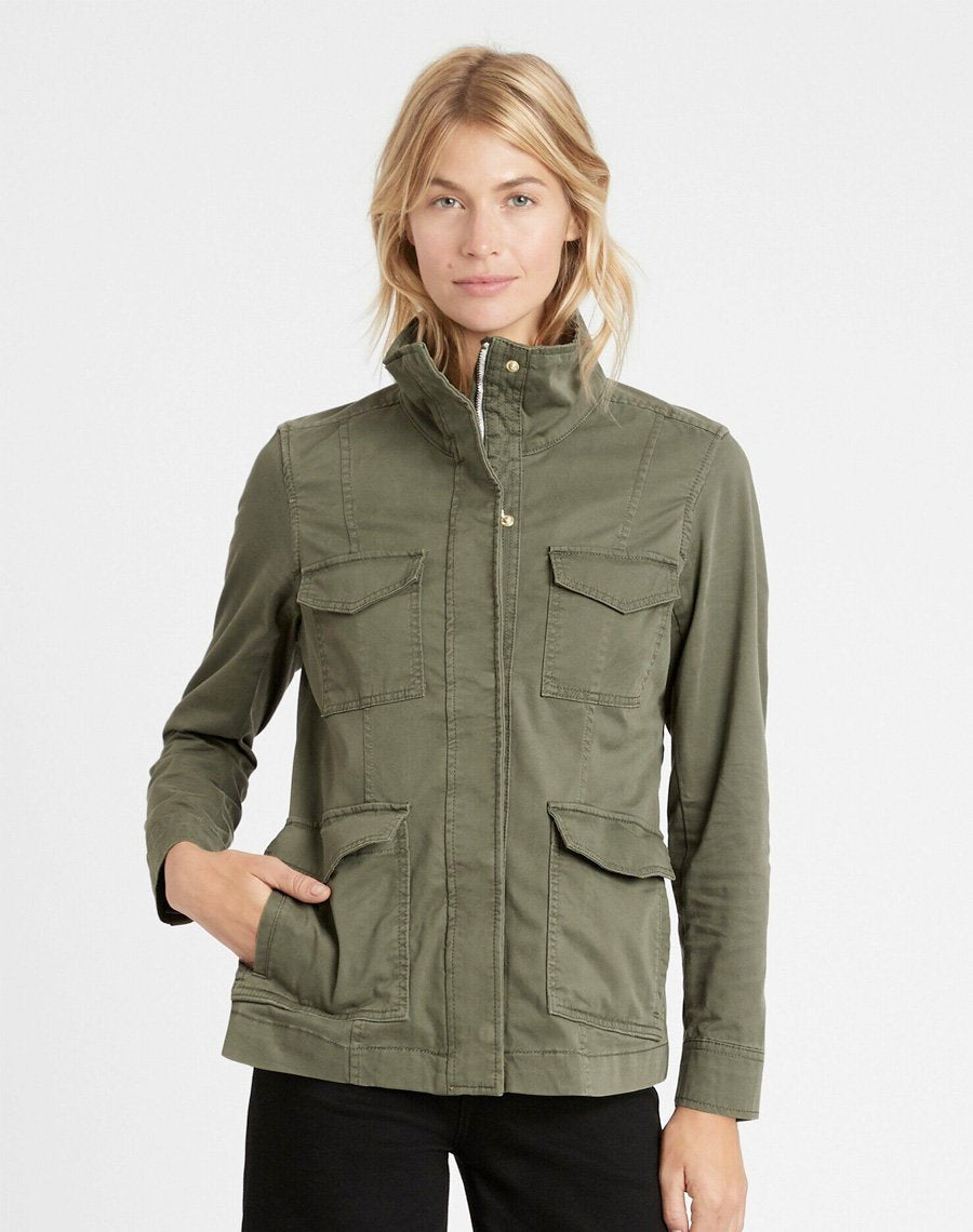 High collar quilted jacket