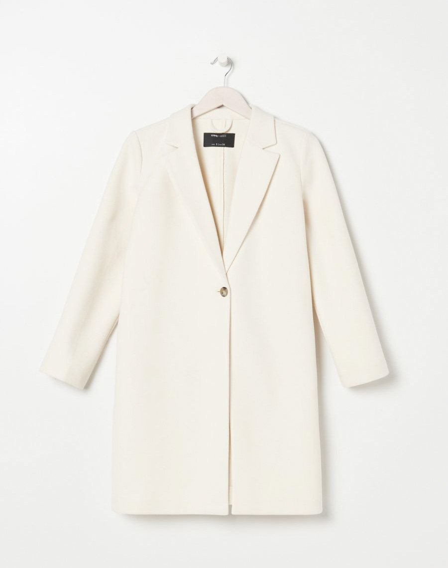 Coat with inverted collar