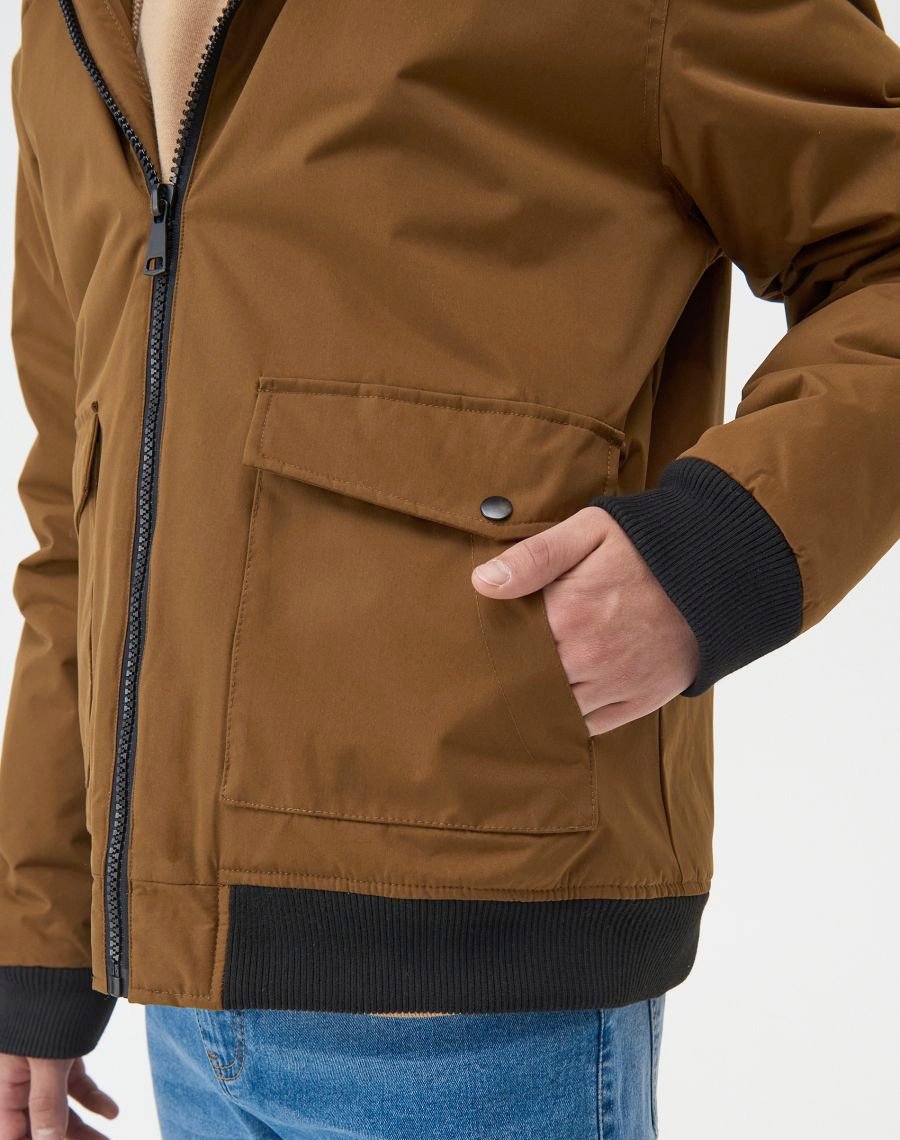Eco aware hooded transitional jacket