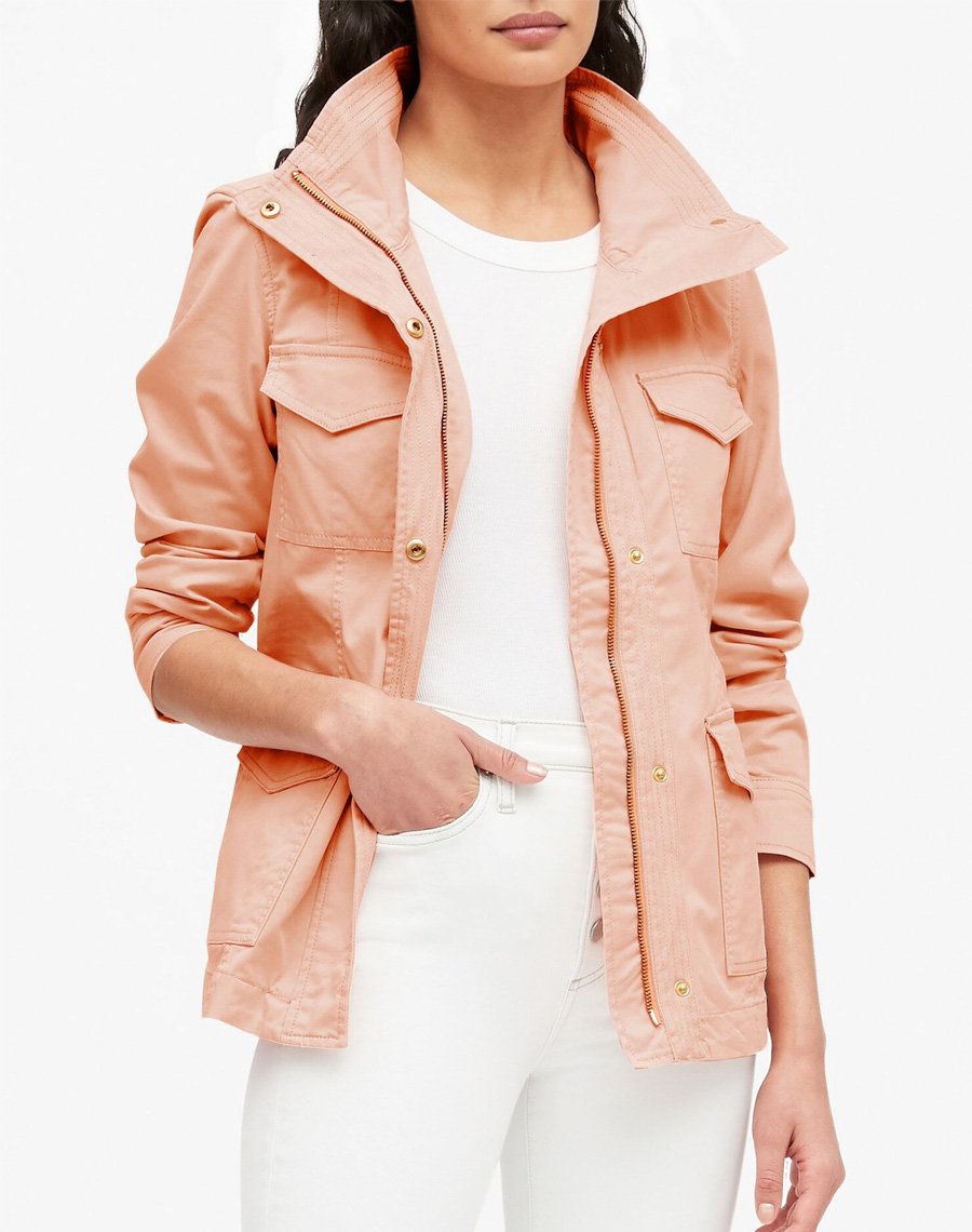 High collar quilted jacket