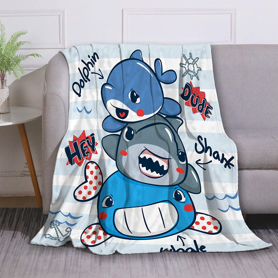 animals and whales Flannel Fleece Throw Blanket