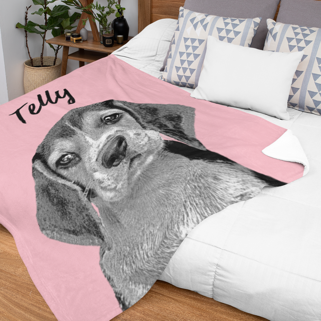 Custom Pet Blanket Using Pet Photo + Name Custom Cat or Dog Blanket Personalized Cat or Dog Blankets